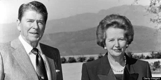 Ronald Reagan và Margaret Thatcher trong chuyến thăm Thư viện Tổng thống Reagan, gắn với câu nói "Không có lựa chọn nào khác"